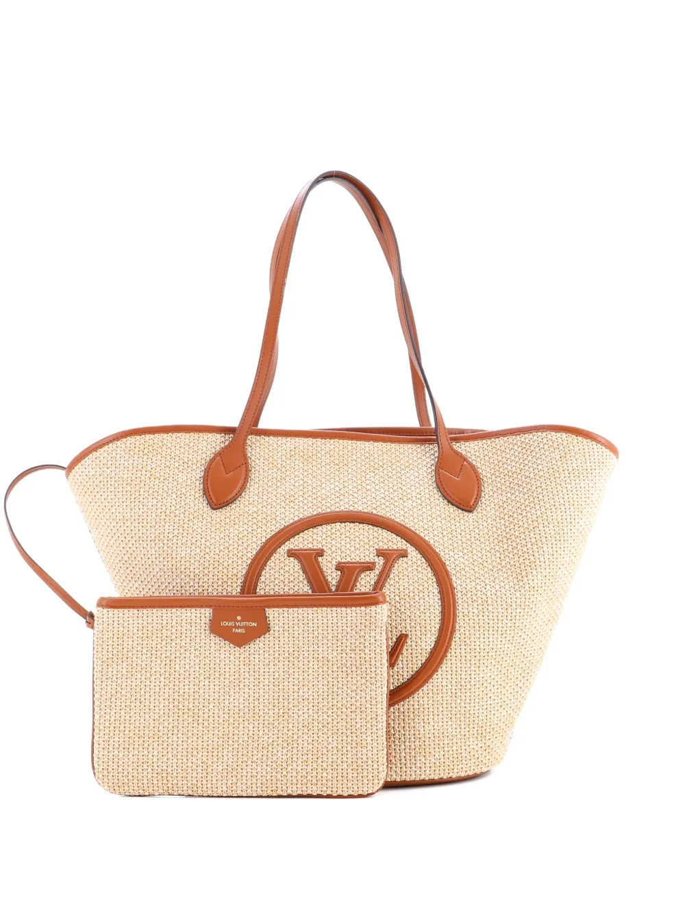 Louis Vuitton Pre-Owned Saint Jacques NM Handbag Raffia and Leather Louis Vuitton Pre-Owned Saint Jacques NM Handbag Raffia and Leather