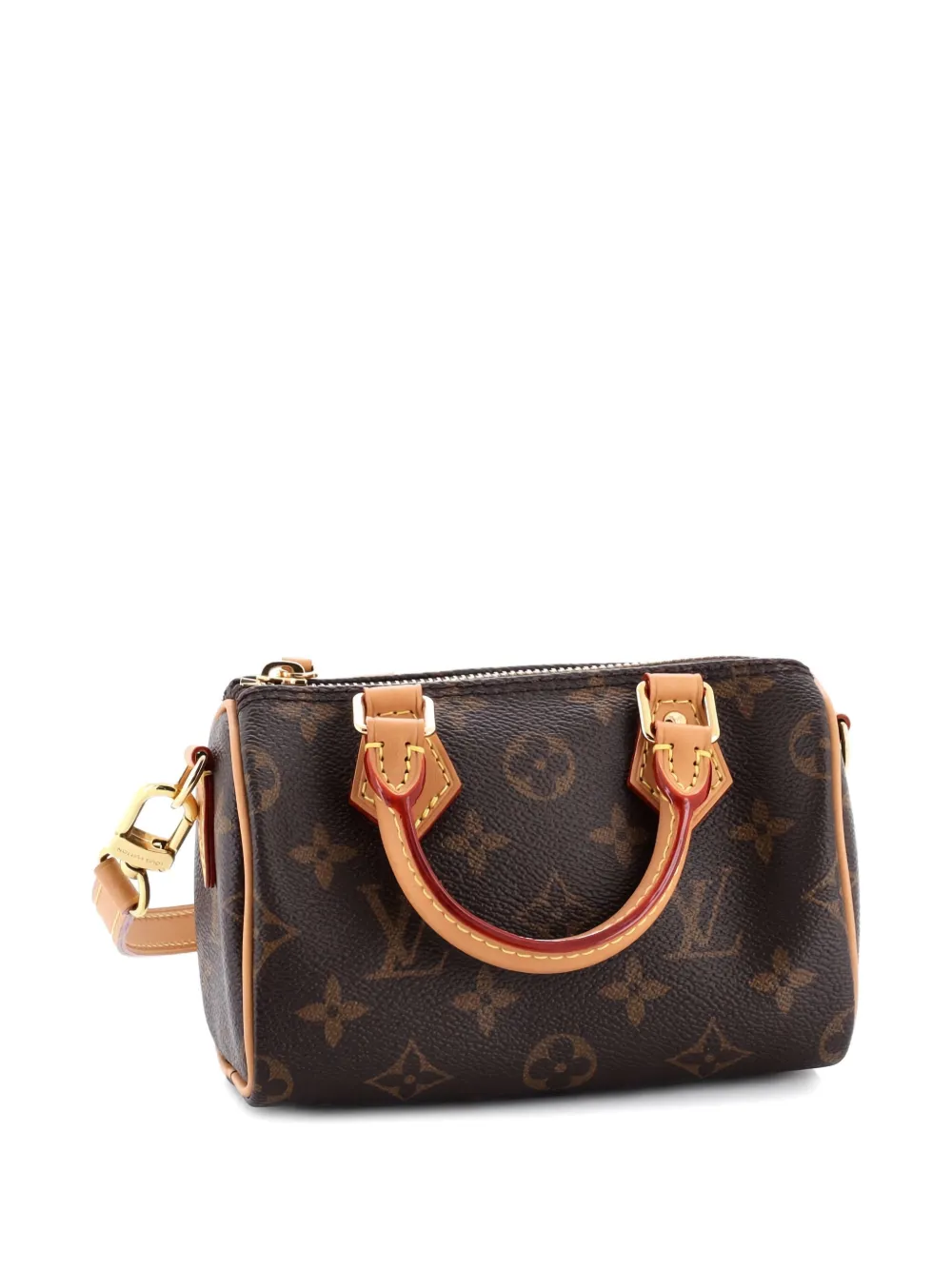 Pre-owned Louis Vuitton Speedy Bandouliere Nm Bag Monogram Canvas Nano Crossbody Bag In Brown