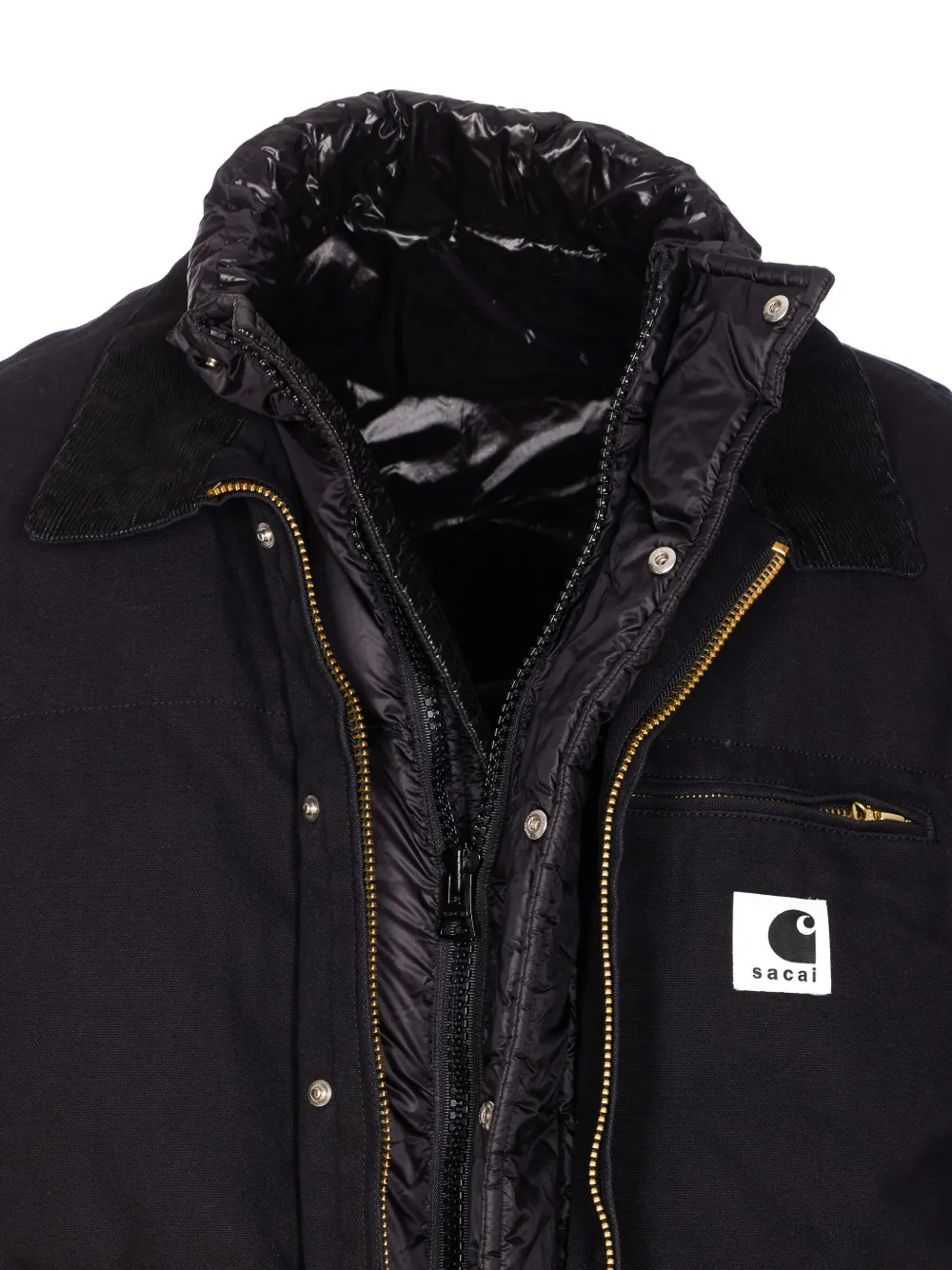 sacai x Carhartt WIP jack met capuchon Zwart