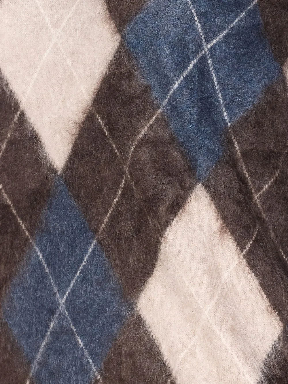 Lisa Yang Margy Argyle-pattern Crewneck Sweater In Brown