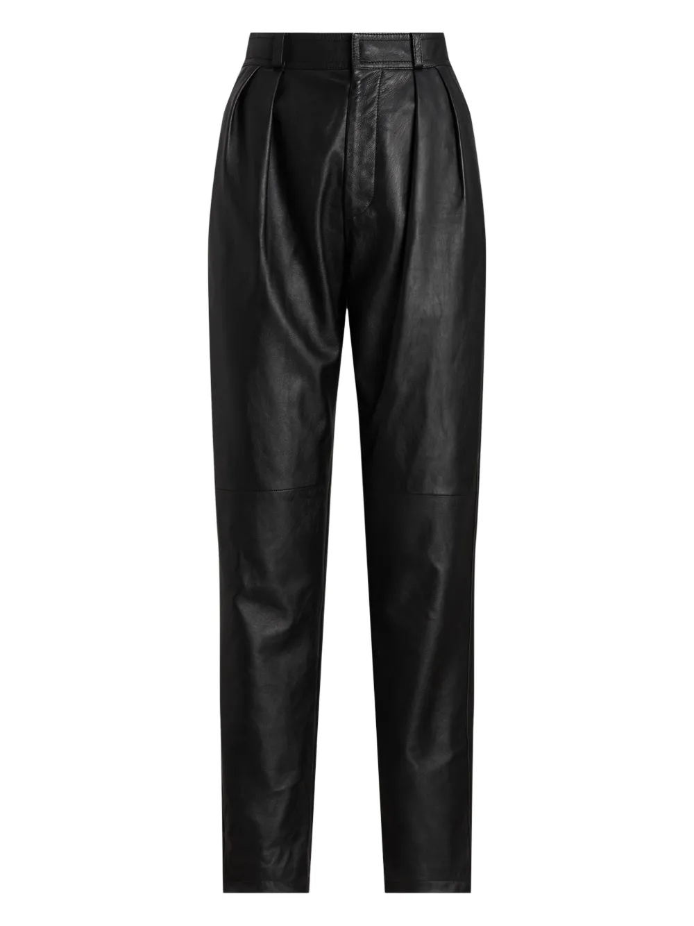 Ralph Lauren Rogers Leather Trousers In Black