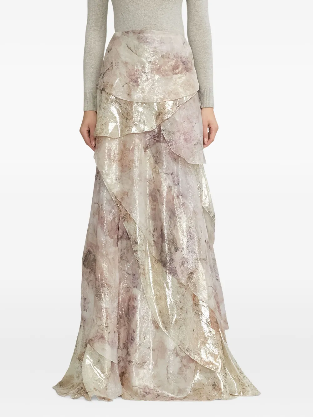 Ralph Lauren Collection ruffled floral skirt - Toni neutri