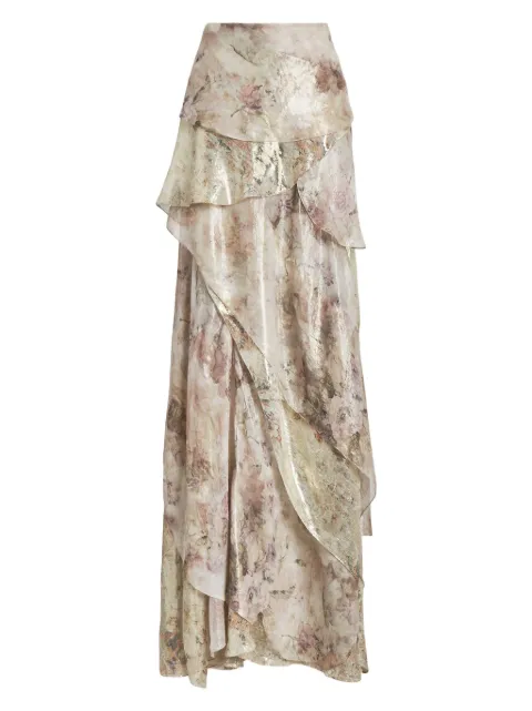 Ralph Lauren Collection falda con volantes y estampado floral
