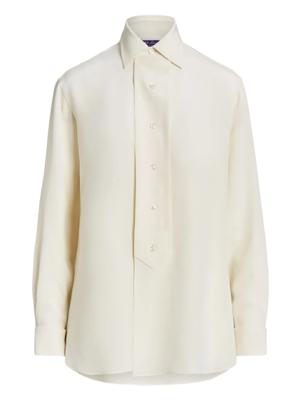 Ralph Lauren Buttoned Silk Top In White