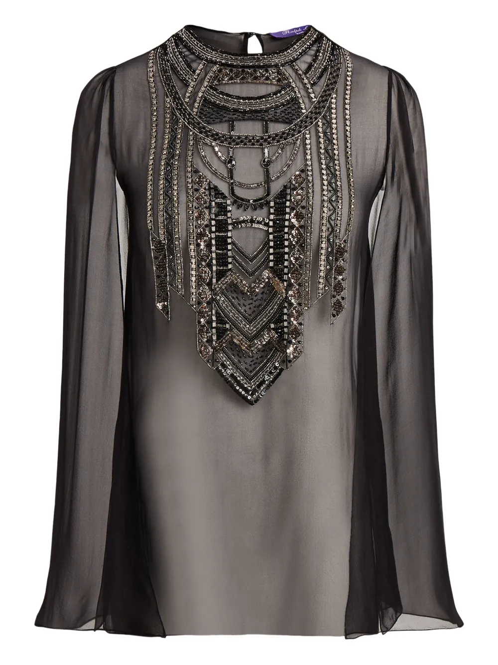 Ralph Lauren Embellished Cape Top In Black