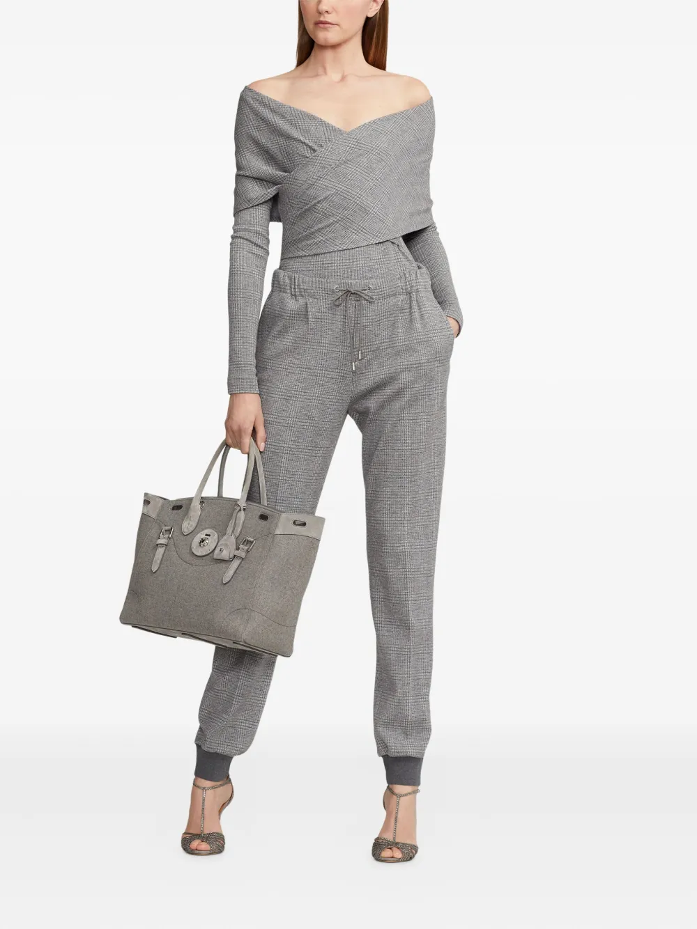 Ralph Lauren Collection off-shoulder long-sleeve top - Grijs