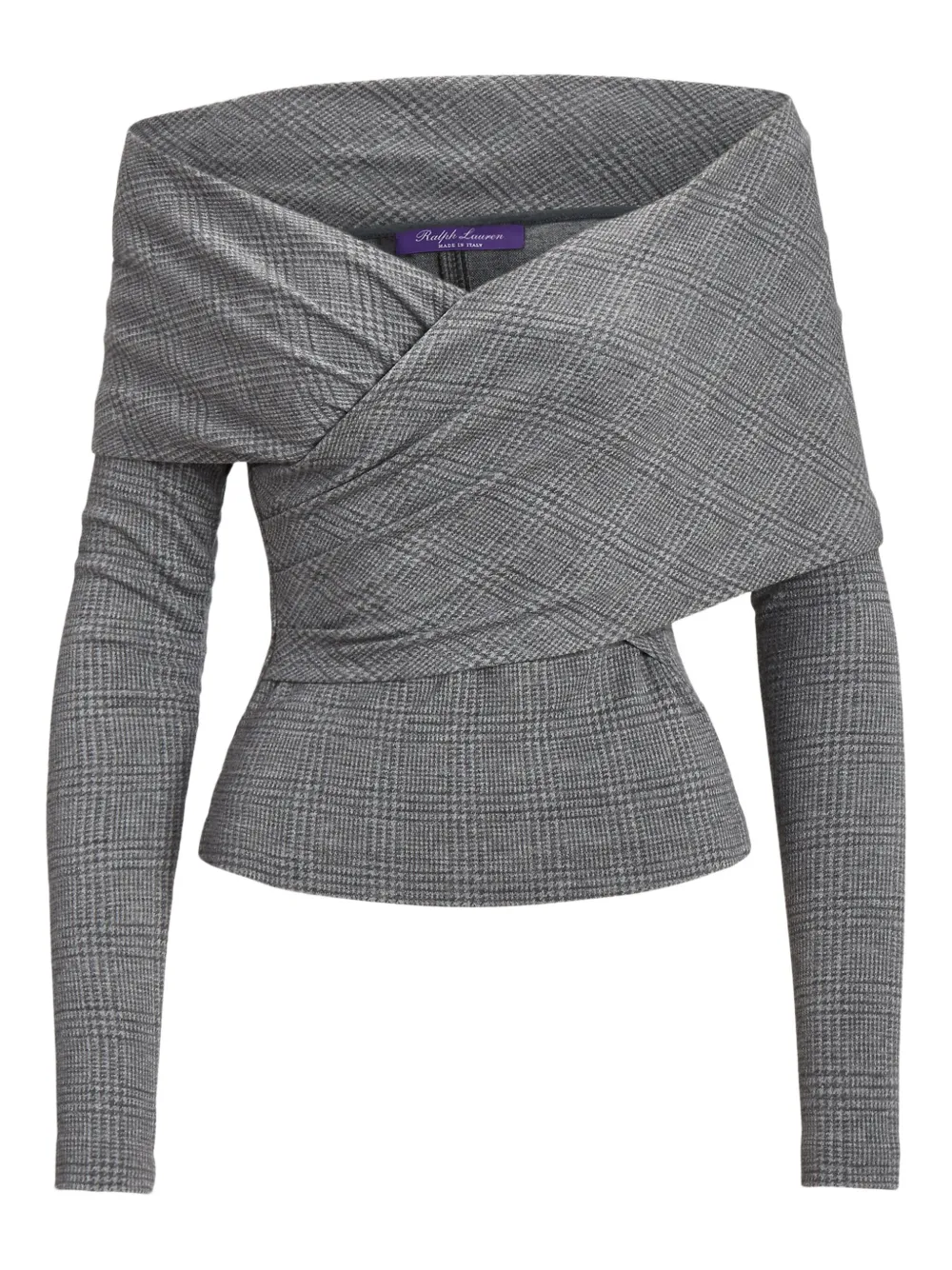 Ralph Lauren Collection オフショルダー ロングスリーブトップ - グレー Ralph Lauren Collection オフショルダー ロングスリーブトップ - グレー