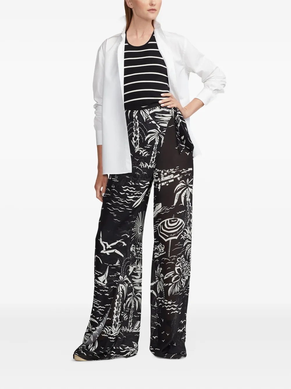Ralph Lauren Collection print-design trousers - Zwart
