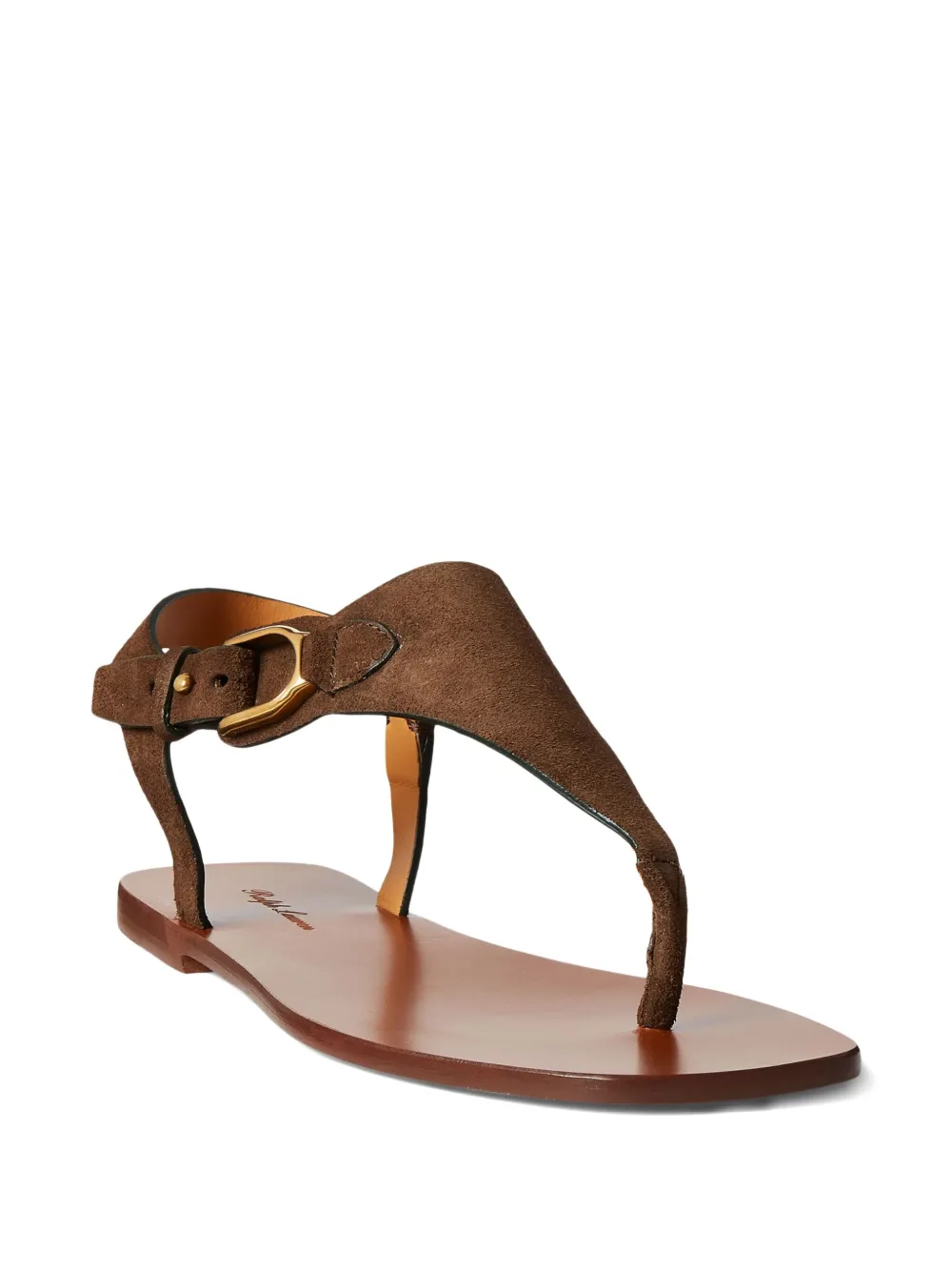 Ralph Lauren Buckle Strap Sandal In Brown