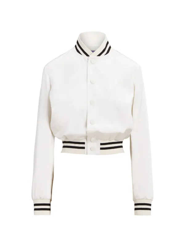 Ralph Lauren Collection Striped Bomber Jacket in White