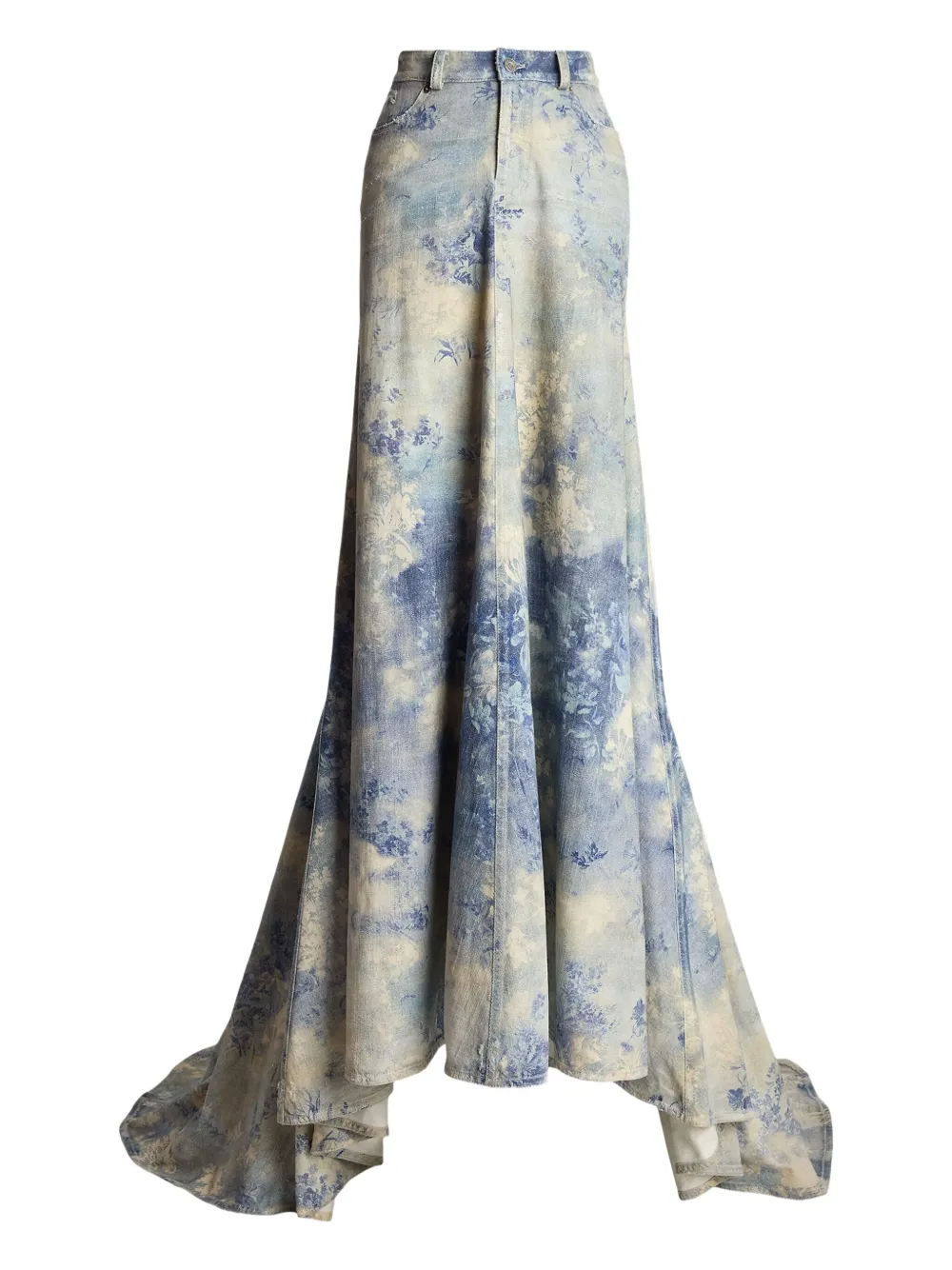 Ralph Lauren Floral-pattern Maxi Skirt In Blue