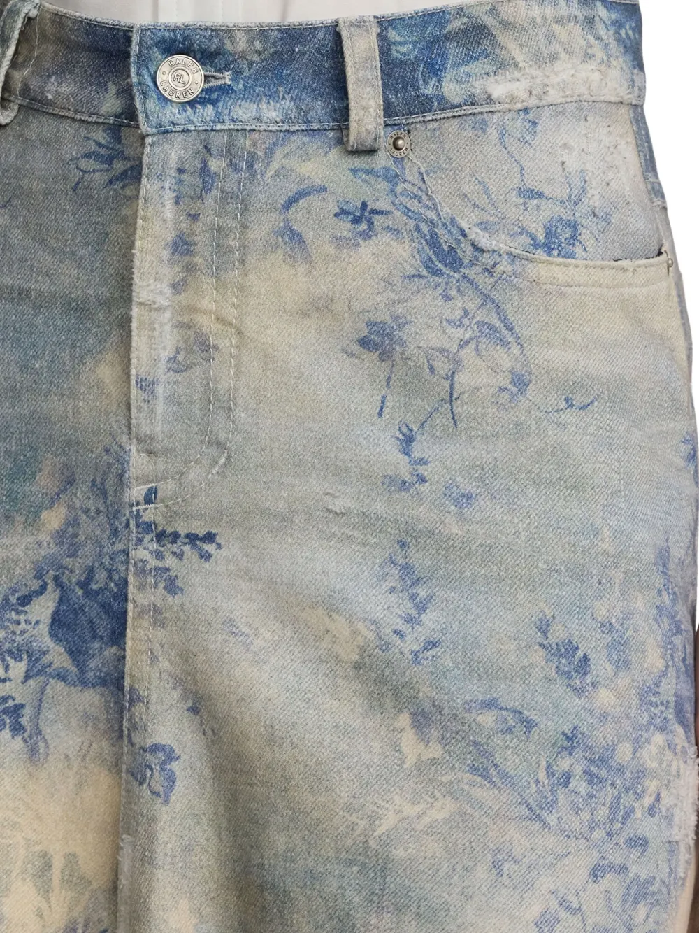 Ralph Lauren Floral-pattern Maxi Skirt In Blue