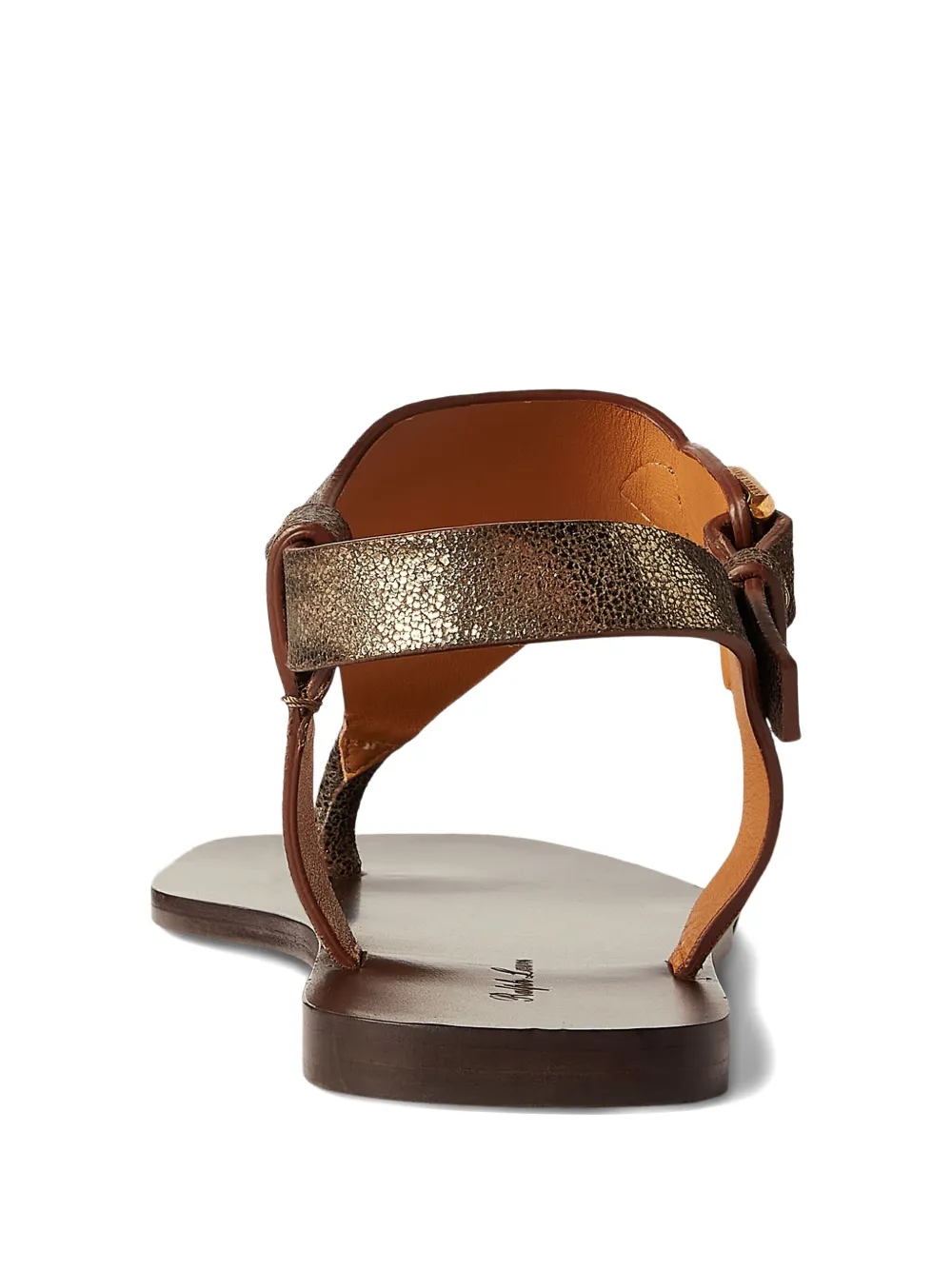 Ralph Lauren Buckle Strap Sandals In Brown