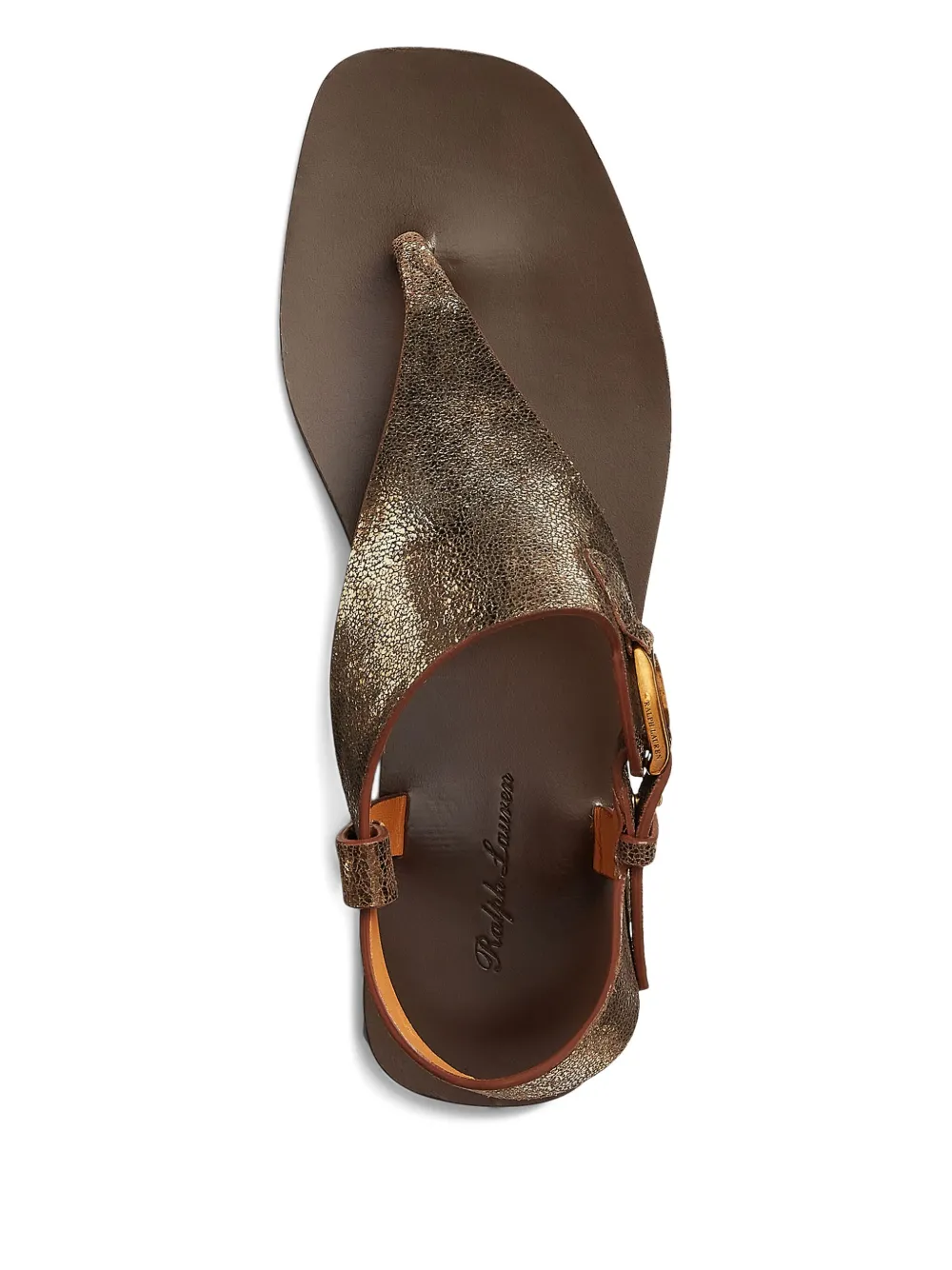 Ralph Lauren Buckle Strap Sandals In Brown