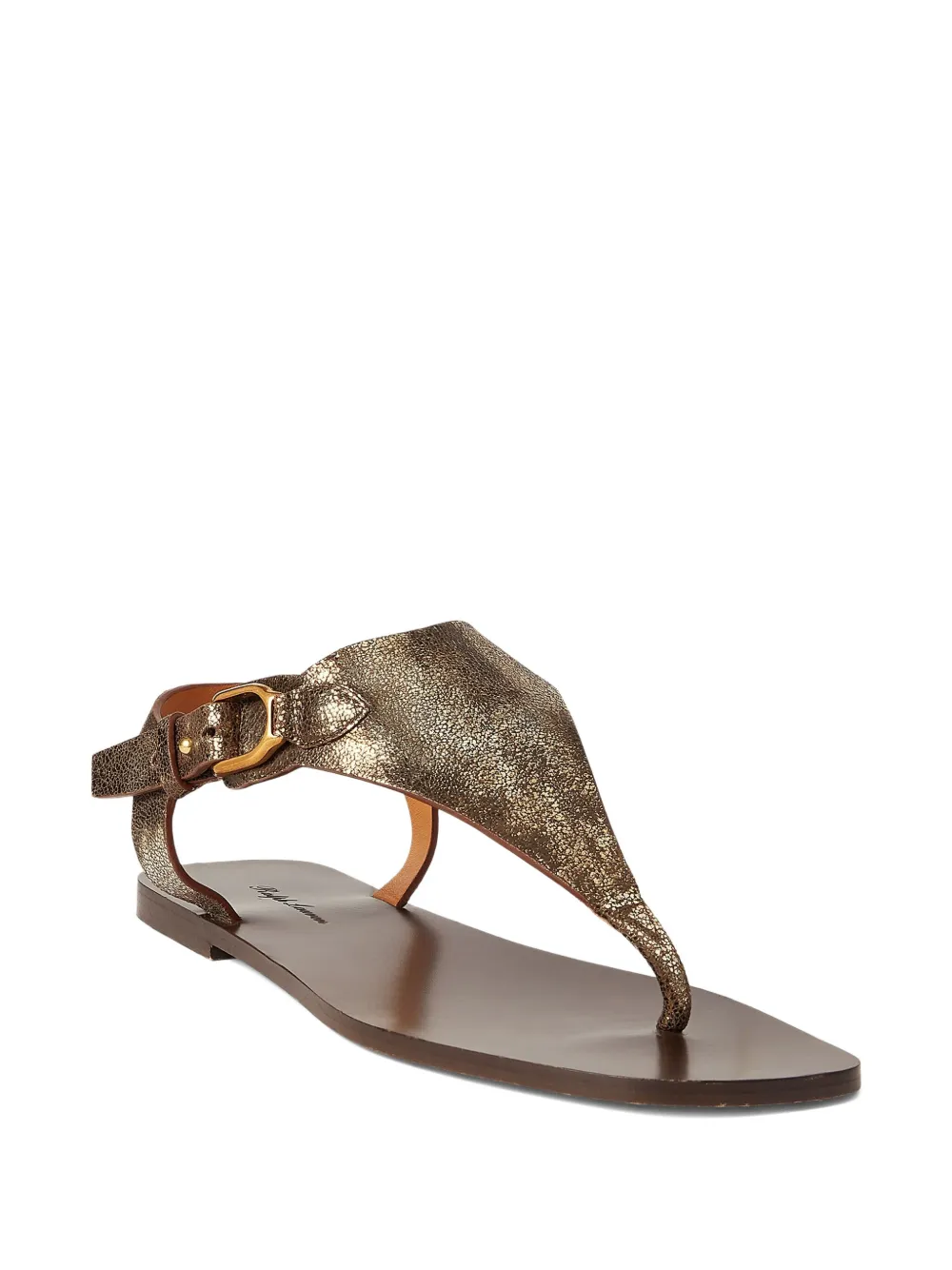 Ralph Lauren Buckle Strap Sandals In Brown