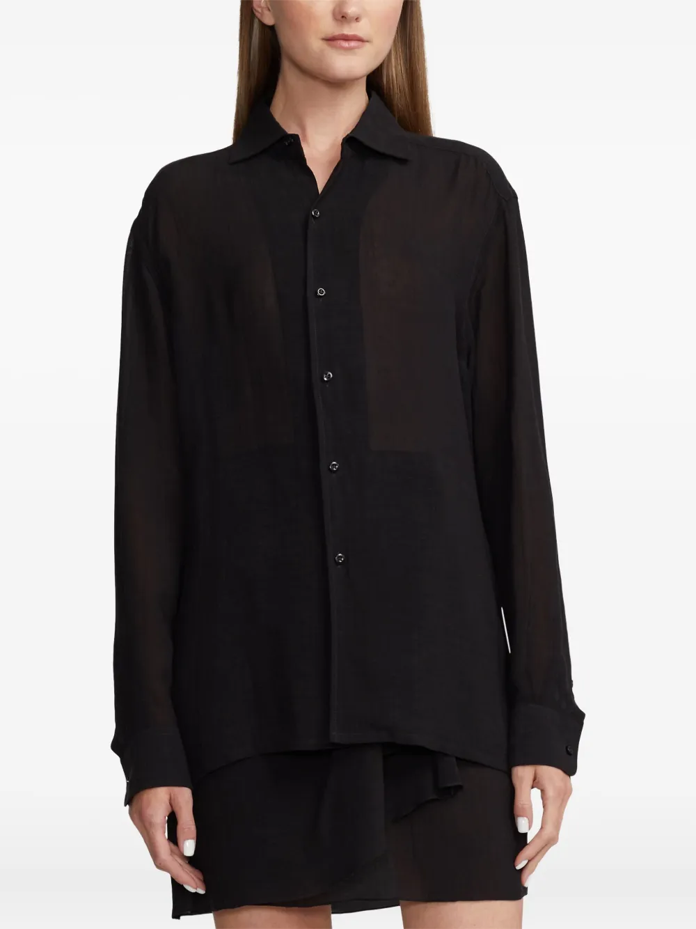 Ralph Lauren Collection Button-up blouse Zwart