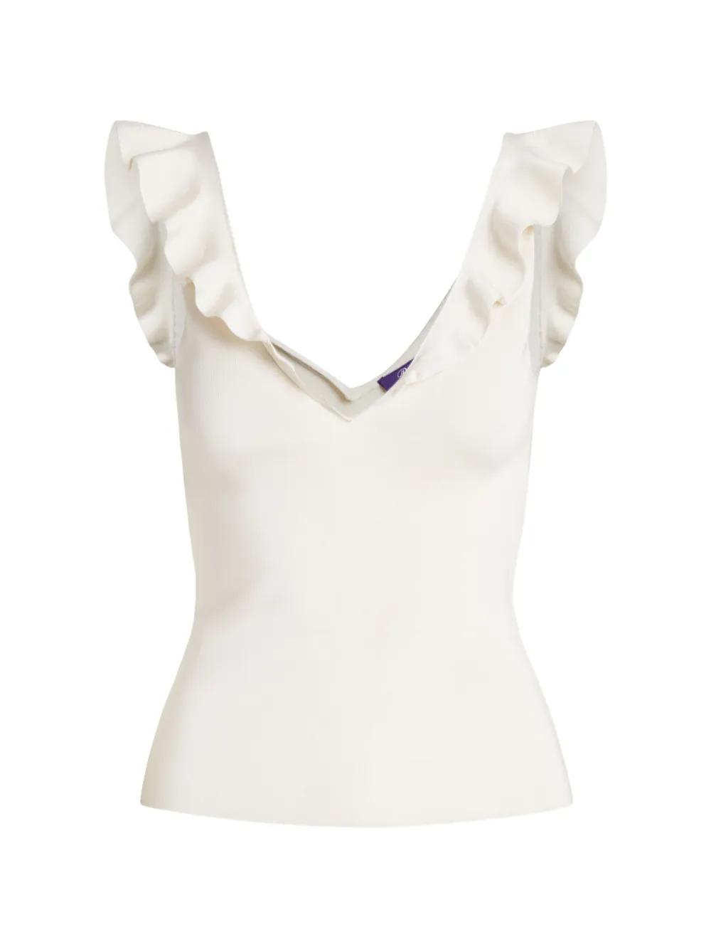 Ralph Lauren Collection ruffled V-neck tank top - Blu