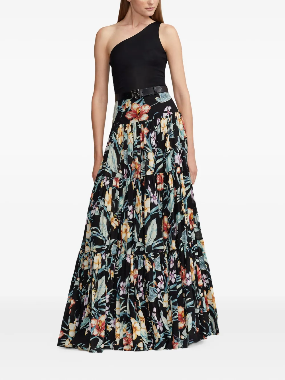 Ralph Lauren Collection floral-print skirt - Zwart