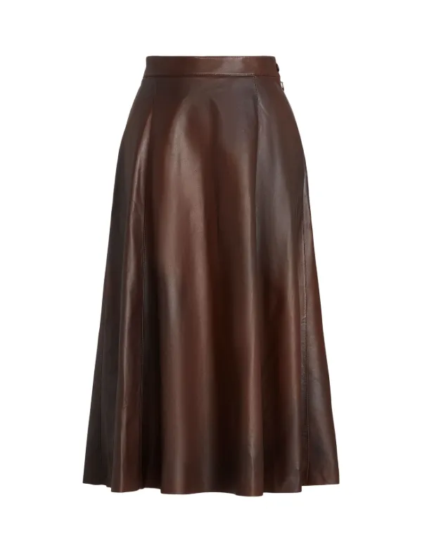 Ralph Lauren Collection Bottom-up Skirt in Brown