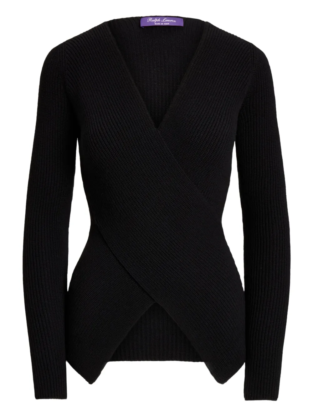 Ralph Lauren Collection Vネック トップ - ブラック Ralph Lauren Collection Vネック トップ - ブラック