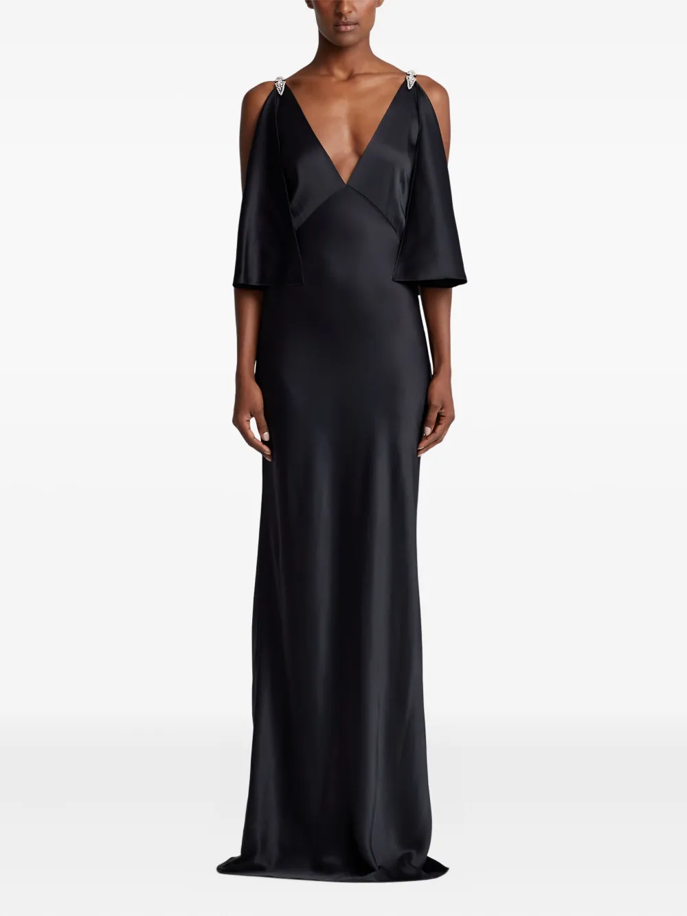 Ralph Lauren V-neck Maxi Dress In Black