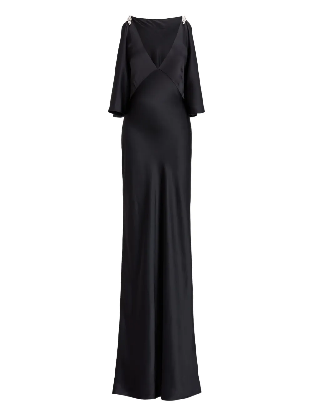 Ralph Lauren V-neck Maxi Dress In Black