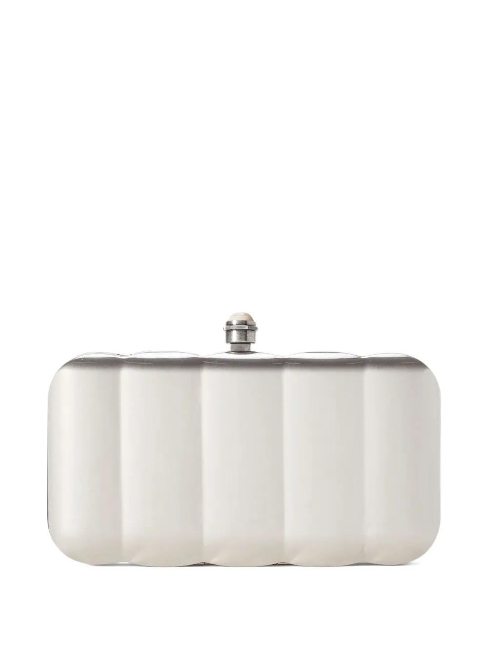 Ralph Lauren Collection panelled metallic clutch bag - Argento