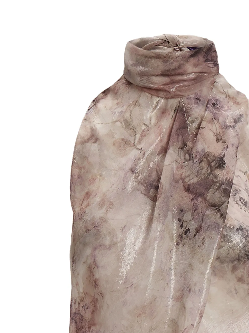 Ralph Lauren Collection Blouse met bloemenprint en hoge hals Beige