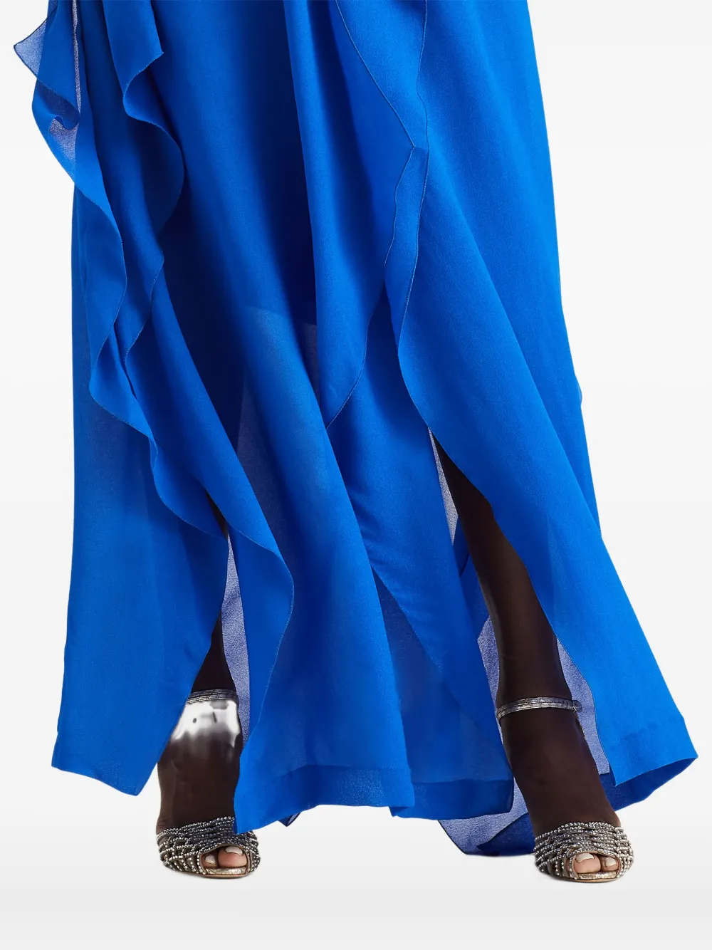 Ralph Lauren Ruffled-detail Maxi Dress In Blue