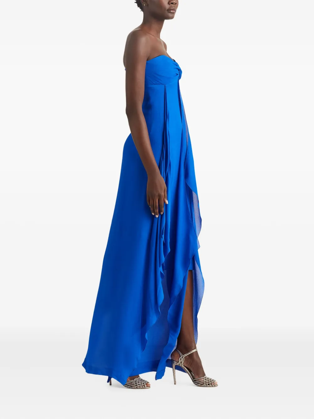 Ralph Lauren Ruffled-detail Maxi Dress In Blue