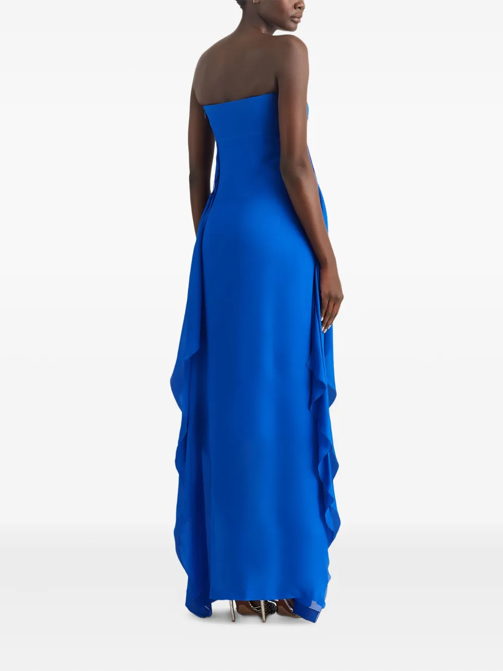 Ralph Lauren Ruffled-detail Maxi Dress In Blue