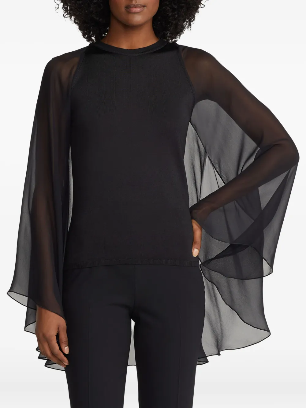 Ralph Lauren Collection Top met ronde hals Zwart