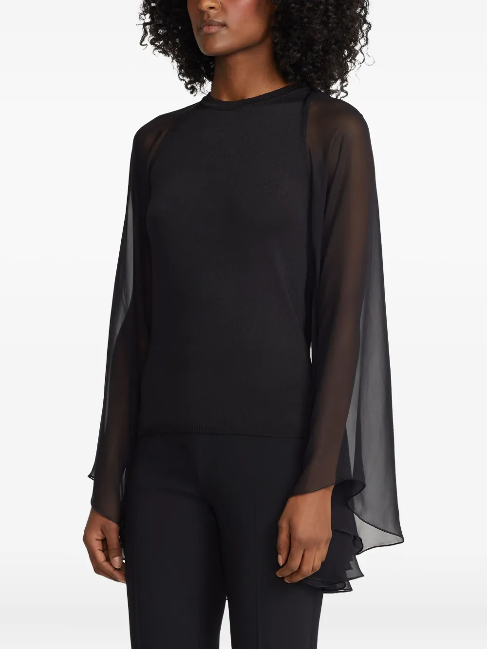 Ralph Lauren Collection Top met ronde hals Zwart