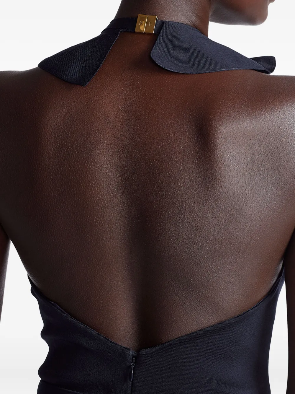 Ralph Lauren Collection Jumpsuit met ruches en ceintuur Blauw