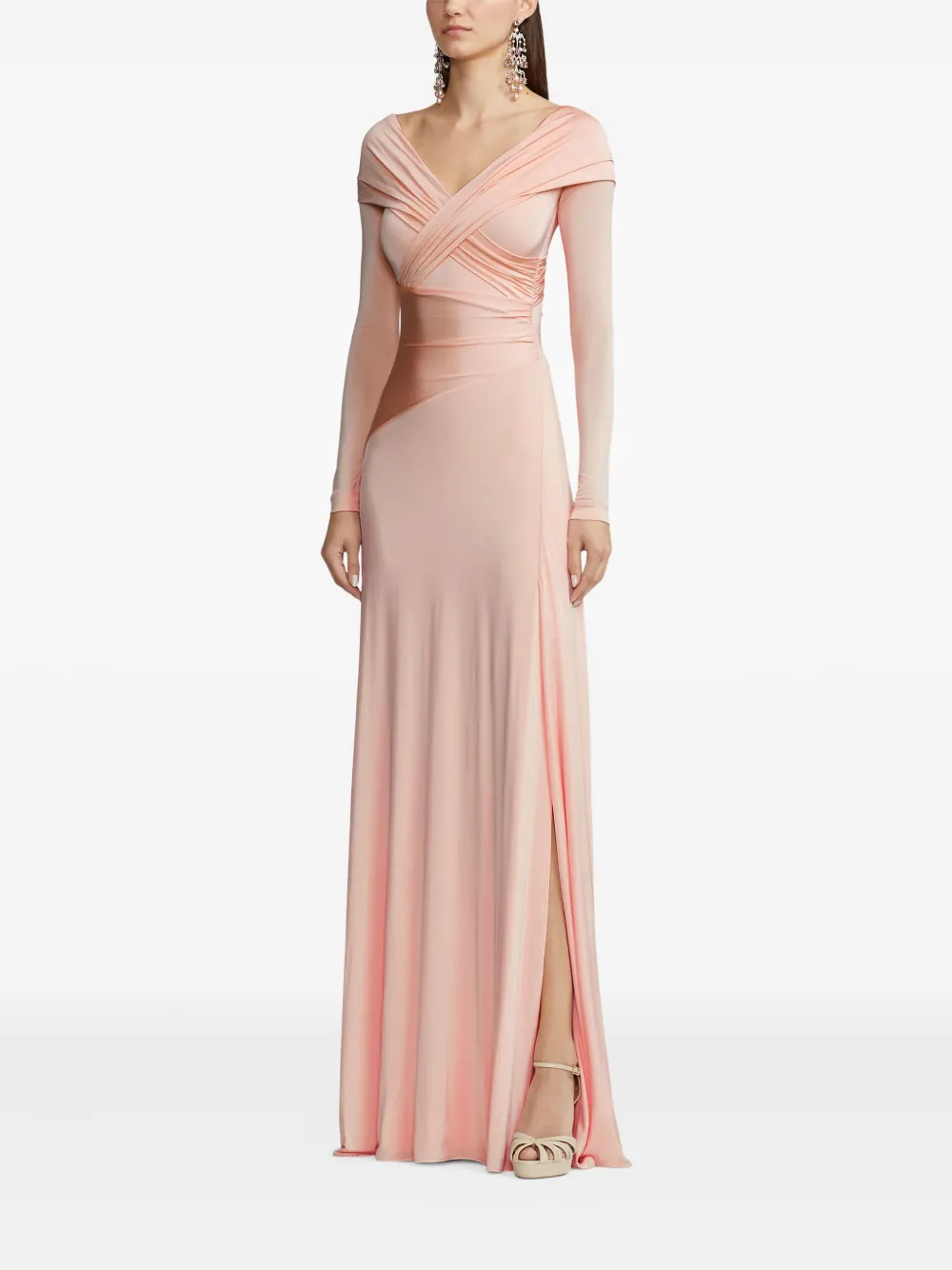 Ralph Lauren Long-sleeve Maxi Dress In Pink