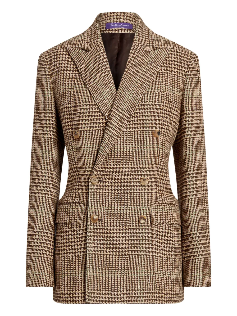Ralph Lauren Double-breasted Checked Blazer In Multi