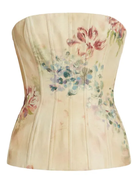 Ralph Lauren Collection floral-pattern strapless top