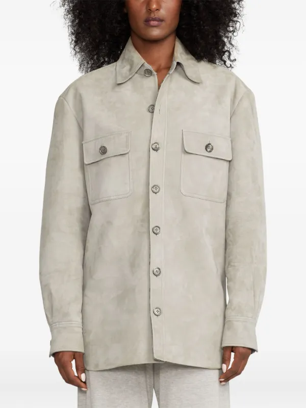 Ralph Lauren Collection Chest-pockets Suede Jacket in Neutrals