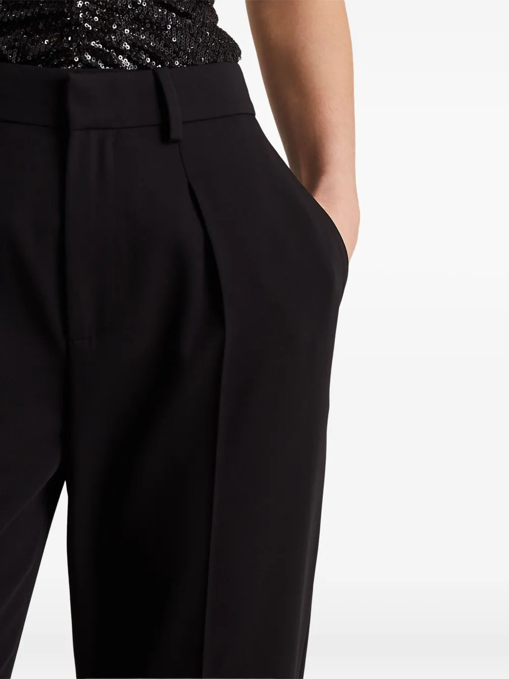 Ralph Lauren Pleated Wool Trousers In Black