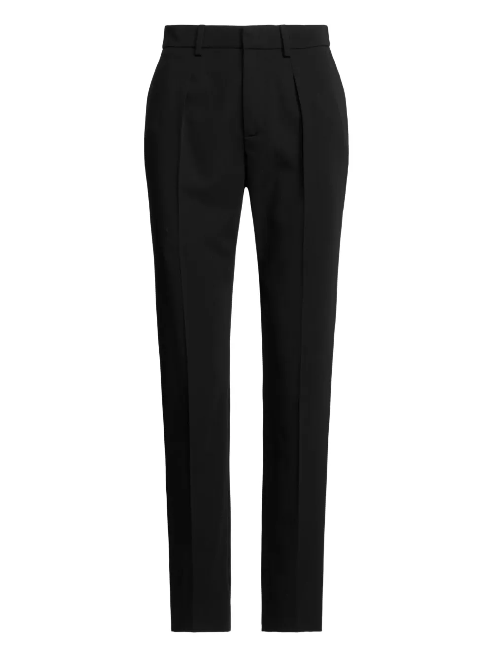 Ralph Lauren Pleated Wool Trousers In Black