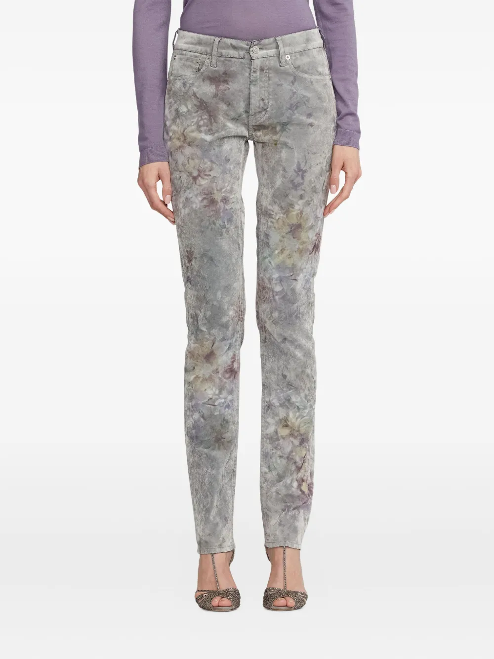 Ralph Lauren Collection Jeans met bloemenprint Grijs
