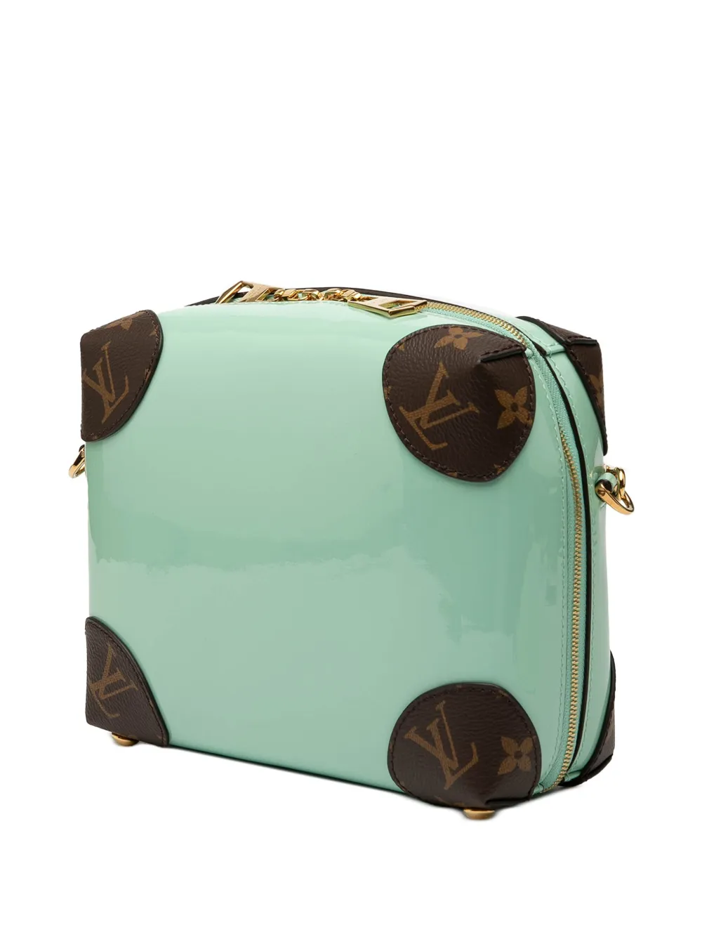 Pre-owned Louis Vuitton 2018 Vernis Miroir Venice Crossbody Bag In Green