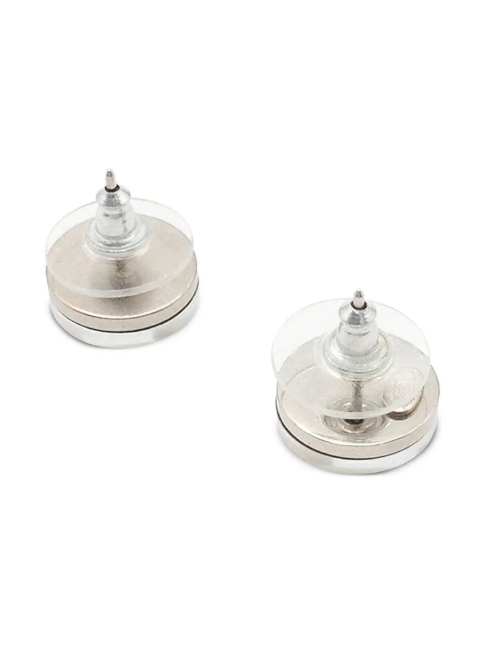 CHANEL Pre-Owned aretes CC Round Push Back bañados en resina y plata 2005 | Image 2