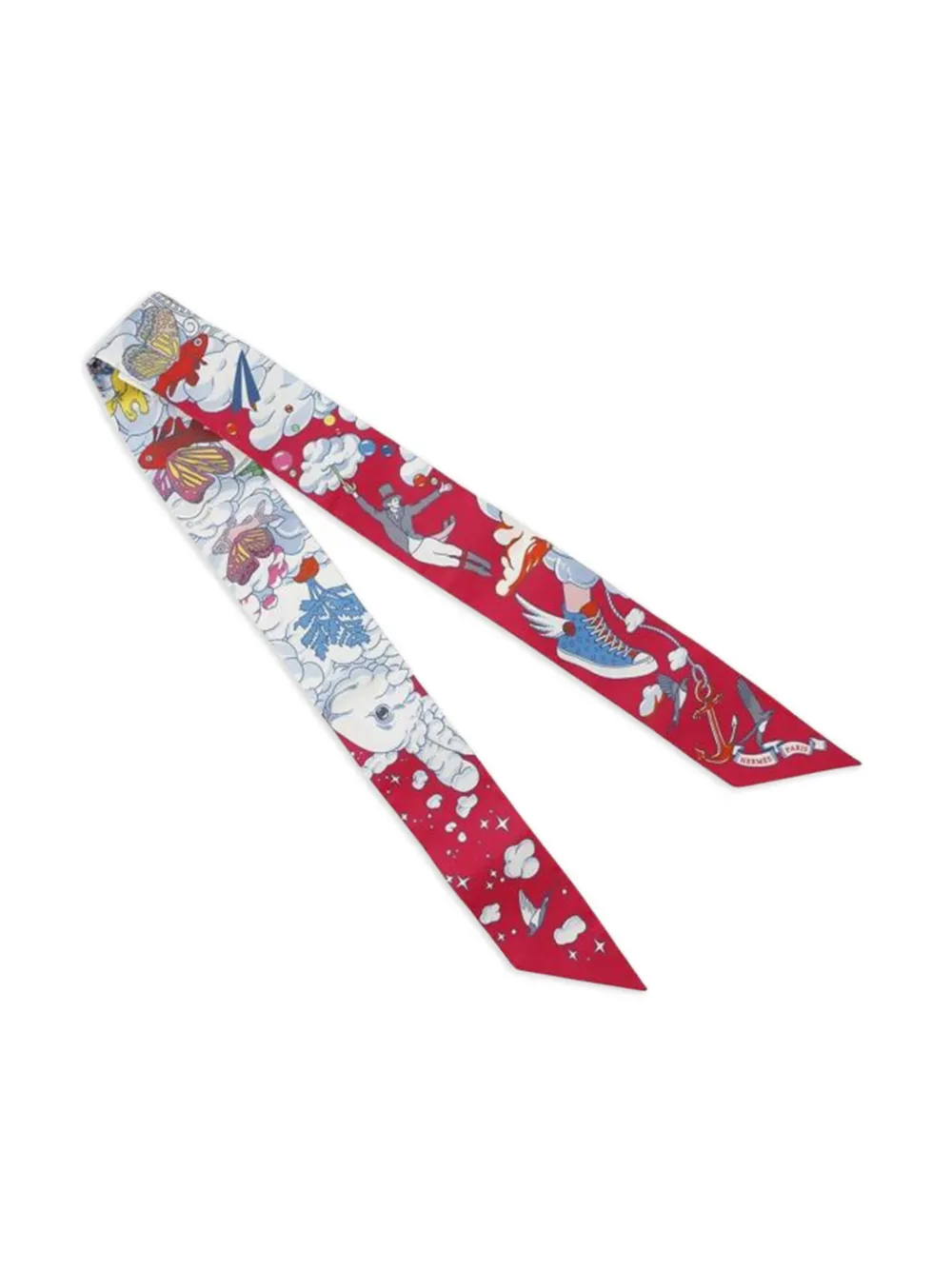 Hermès Pre-Owned mascada Twilly Sur Mon Nuage de seda 2019-2025 | Image 2