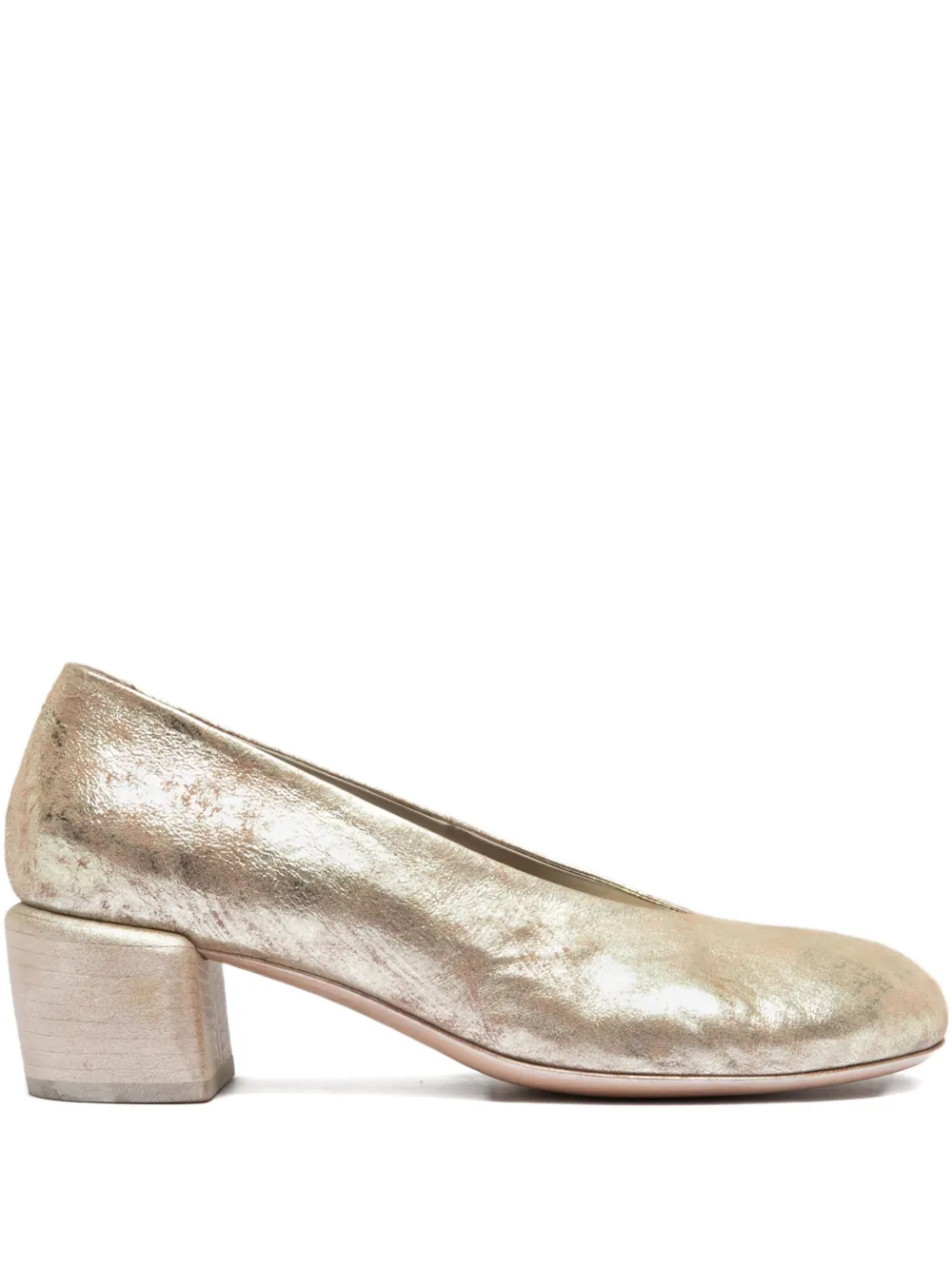 Officine Creative Hadry 010 Block-heel Pumps In Gold
