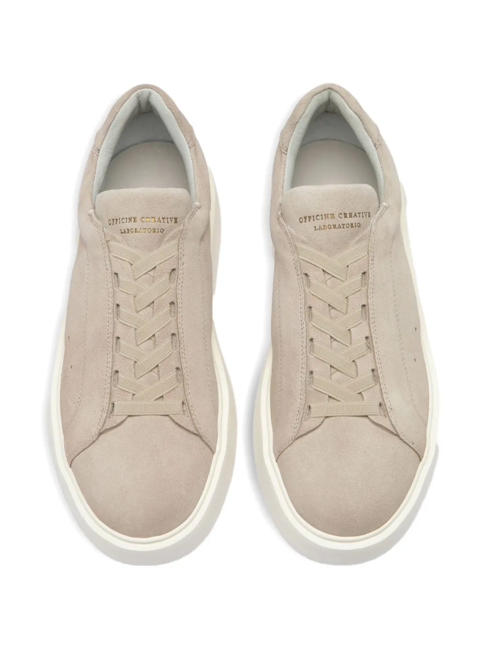 Officine Creative Slouch leren sneakers Beige