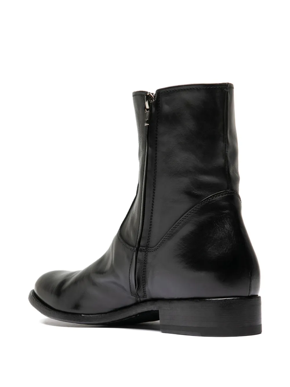 Officine Creative Paul leren laarzen met rits Zwart