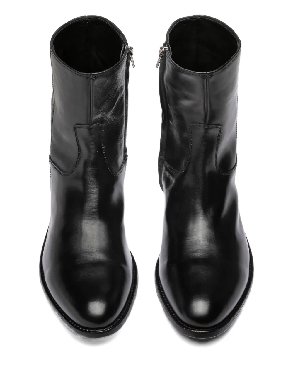 Officine Creative Paul leren laarzen met rits Zwart