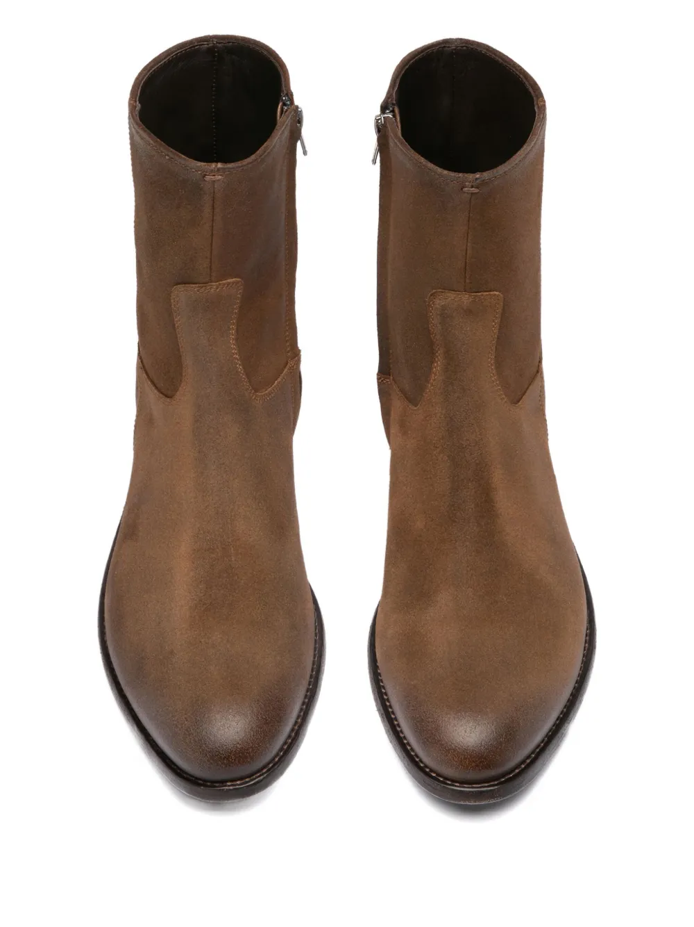 Officine Creative Paul leren laarzen met rits Bruin