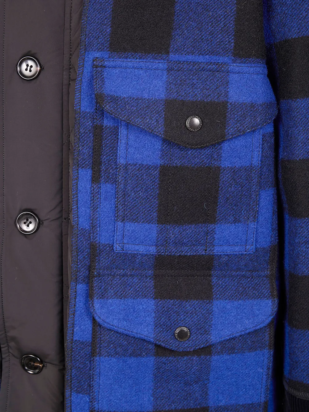 Junya Watanabe MAN Geruit jack met capuchon Blauw